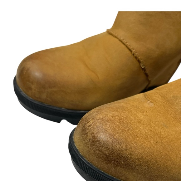 Sorel Joan of Arctic Chelsea Wedge Ankle Boot Camel Brown White Sz 8.5 - Picture 5 of 10